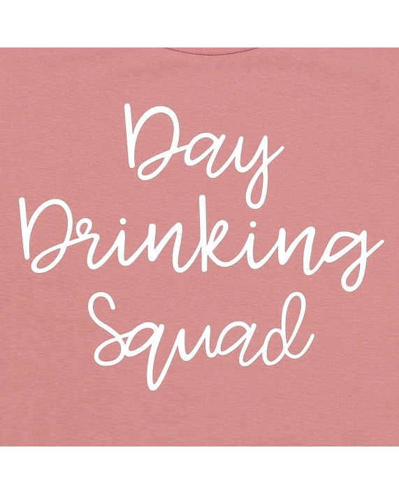 Drinking Shirt Women Funny Day Drinking Squad Tshirt Cute Friends Gifts Shirt Summer Short Sleeve Graphic Tees Top at Women’s Clothing store