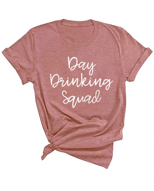 Drinking Shirt Women Funny Day Drinking Squad Tshirt Cute Friends Gifts Shirt Summer Short Sleeve Graphic Tees Top at  Women’s Clothing store