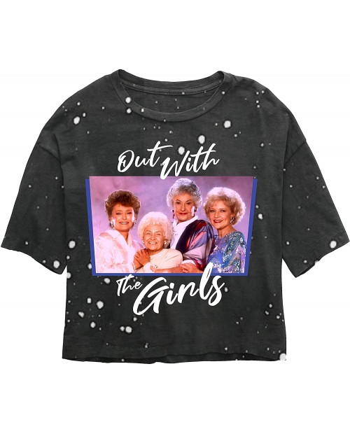 Golden Girls Women's Cropped Top Group Shot Out With The Girls Black Loose Fit Short Sleeve Fashion T-Shirt at  Women’s Clothing store