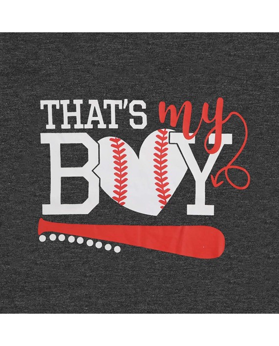 HDLTE Women Thats My Boy Baseball T-Shirt Funny Letters Printed Graphic Blouse Top at Women’s Clothing store