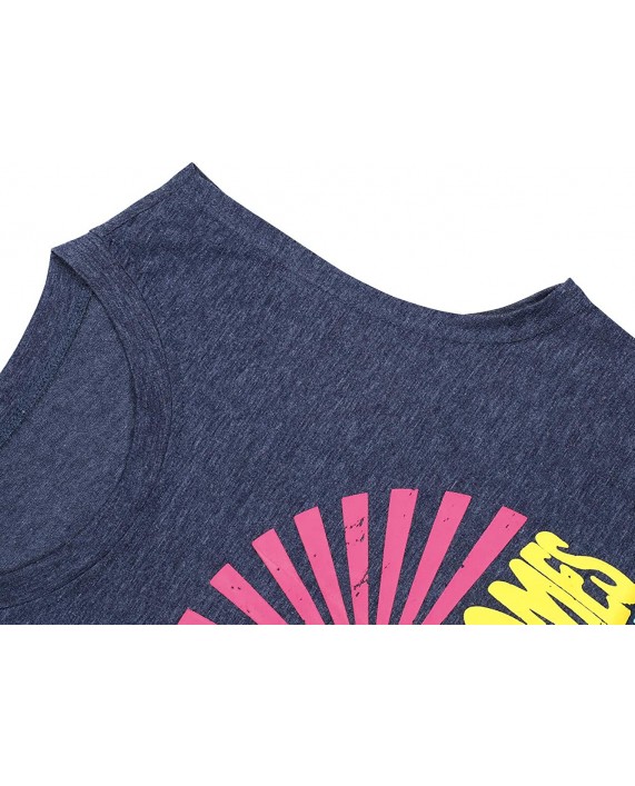 Here Comes The Sun Tank Tops Women Cute Sunshine Graphic Shirt Sleeveless Letter Print Tee T Shirt at Women’s Clothing store