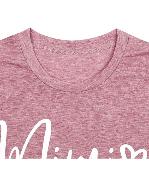 KIDDAD Mimi Shirt Womens Mimi Heart Graphic Print T Shirt for Grandma Casual Short Sleeve Tee Top at Women’s Clothing store