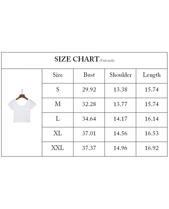LONGBIDA Women's Scoop Neck Basic Crop Top Solid Short Sleeve T-Shirt at Women’s Clothing store