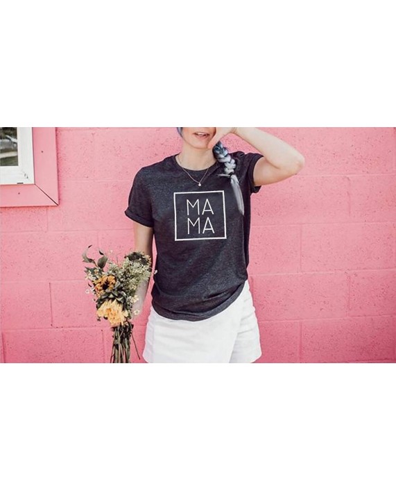 Mama Letters Print T-Shirt Women Short Sleeve Casual Graphic Tees Tops Mother's Day Shirts Gift