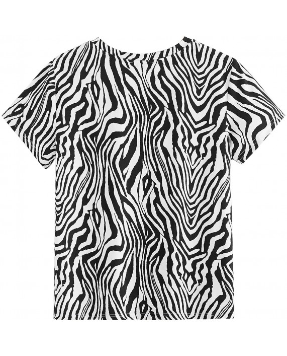 Milumia Women's Casual Zebra Print Short Sleeve T Shirt Tee Tops at Women’s Clothing store