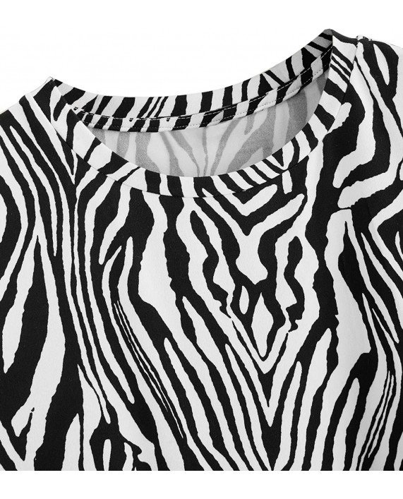Milumia Women's Casual Zebra Print Short Sleeve T Shirt Tee Tops at Women’s Clothing store