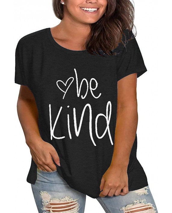 Plus Size Be Kind Tshirts Womens Graphic Tees Teacher Shirts Short Sleeve Summer Tunic Tops at Women’s Clothing store