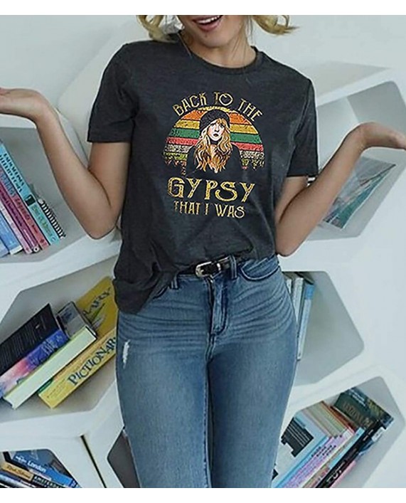 Stevie Nicks Vintage T Shirts Women Back to The Gypsy That I was Tops Graphic Tees