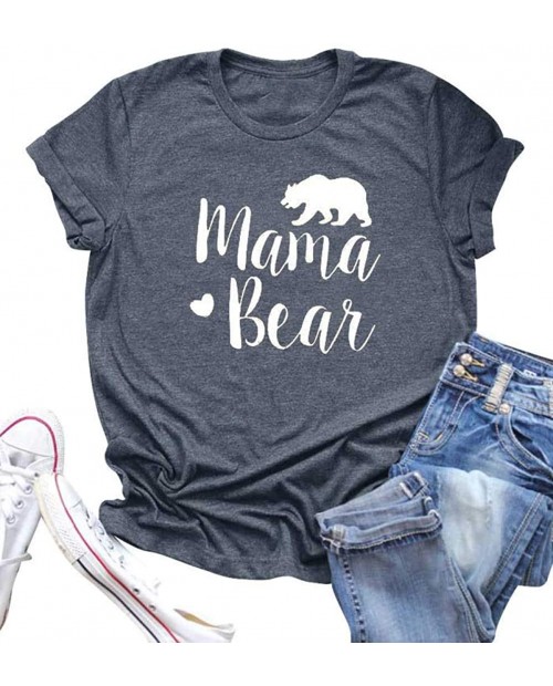 Vaise Womens Mama Bear T Shirt Mom Tshirt Casual Summer Short Sleeve Tops Shirts Loose Fit Graphic Tshirts at  Women’s Clothing store