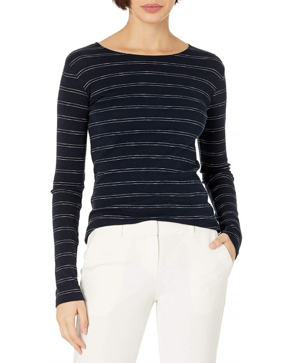 Vince Women's Double Pinstripe Long Sleeve Crew at Women’s Clothing store