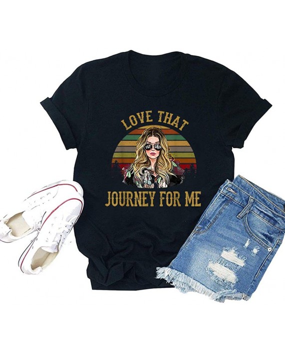 Women Vintage Graphic T-Shirts Love That Journey for Me Retro Novelty Casual Tees Tops at Women’s Clothing store