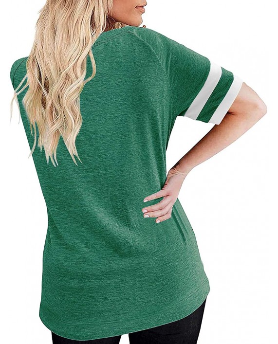 Women's Short Sleeve T-Shirt Crewneck Tees Loose Blouse Tops Causal Tunic TopsS-XXL