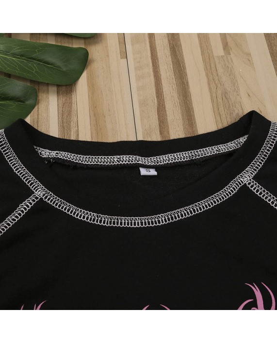 Y2k Crop Top Short Sleeve Graphic Print Crop Tops for Women E-Girls Summer Casual Streetwear Clothes