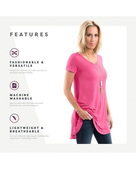 Bella Women's Designer V-Neck Short & Long Sleeve Flare Tunic at Women’s Clothing store