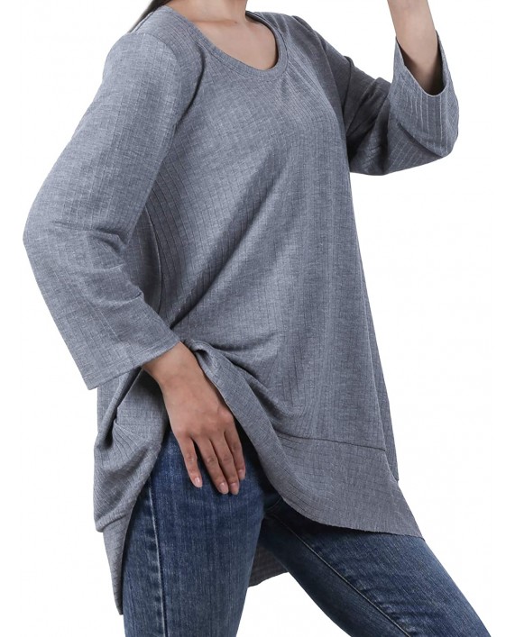 BliMli Women's Wrewneck Long Sleeve Shirt - Fitting Blouses Casual Pullover Sweatshirts Thin Tunic Tops