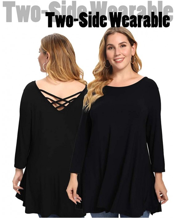 CARCOS Plus Size Tops for Women V Neck Button Shirts Short Sleeve 3 4 Sleeve Sexy Summer Clothes … at Women’s Clothing store