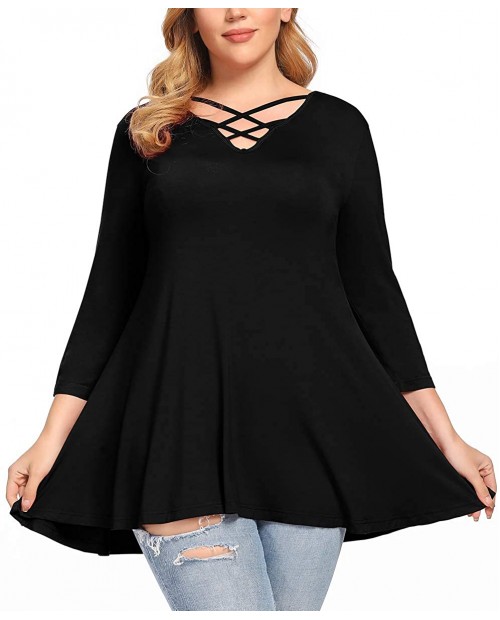 CARCOS Plus Size Tops for Women V Neck Button Shirts Short Sleeve 3 4 Sleeve Sexy Summer Clothes … at  Women’s Clothing store