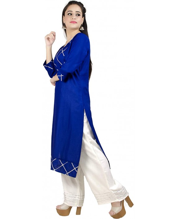 Chandrakala Kurti Palazzo Set for Women 100% Cotton Indian Kurta SetK137 at Women’s Clothing store