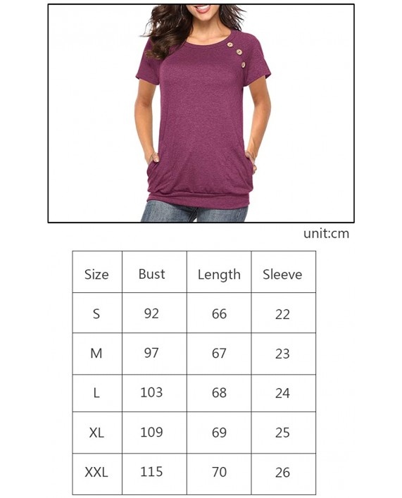 Defal Womens Summer Short Sleeve Round Neck Quick Dry Cool Tunic Tops Loose Gym Workout T-Shirt with Pockets