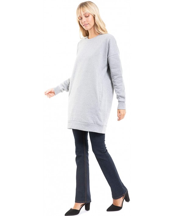 Design by Olivia Women's Casual Loose Fit Long Sleeves Over-Sized Tunic Sweatshirts at Women’s Clothing store