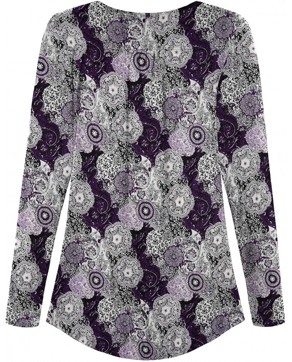 Esenchel Women's Long-Sleeve Flowy Tunic Blouse Top for Leggings at Women’s Clothing store
