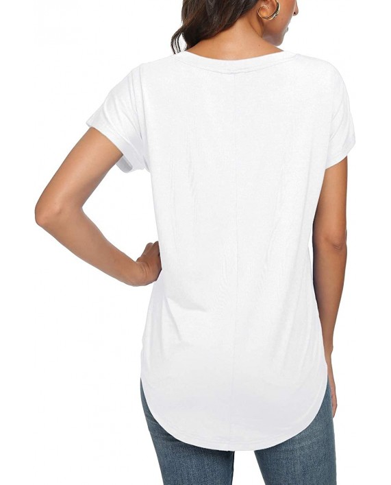 Herou Casual Summer Short Sleeve High Low Loose T Shirt Basic Tees Tops for Women
