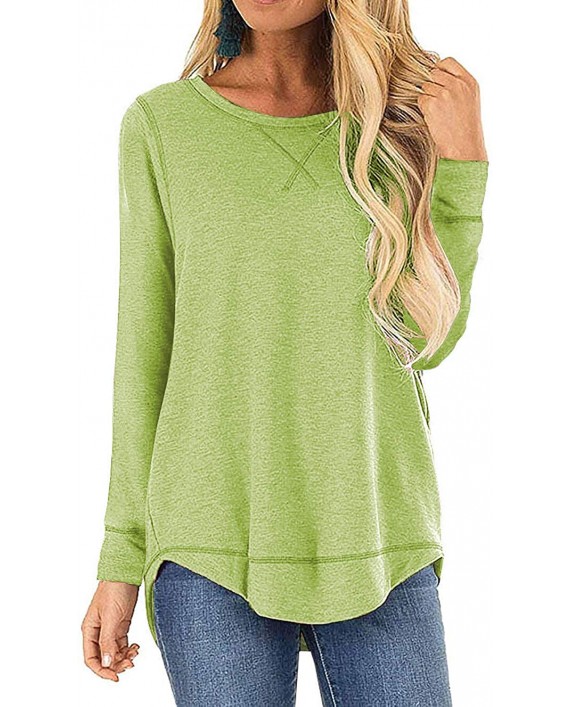 I2CRAZY Women's Casual Long Sleeve Tunic Tops Fall Tshirt Blouses at Women’s Clothing store