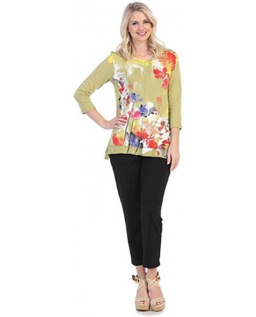 Jess & Jane Women's Water Color Light Terry Patch Pocket Tunic Top at  Women’s Clothing store