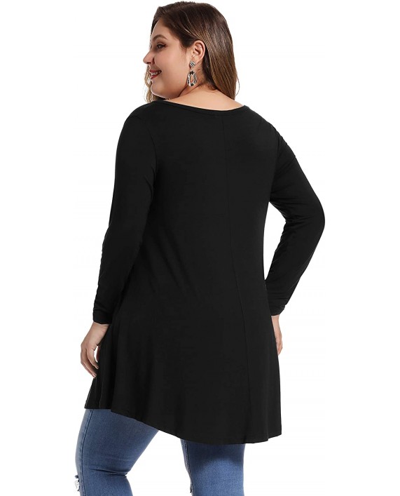 LARACE Plus Size Tunic Tops for Women Long Sleeve Swing Shirt Loose Fit Flowy Clothing for Leggings at Women’s Clothing store