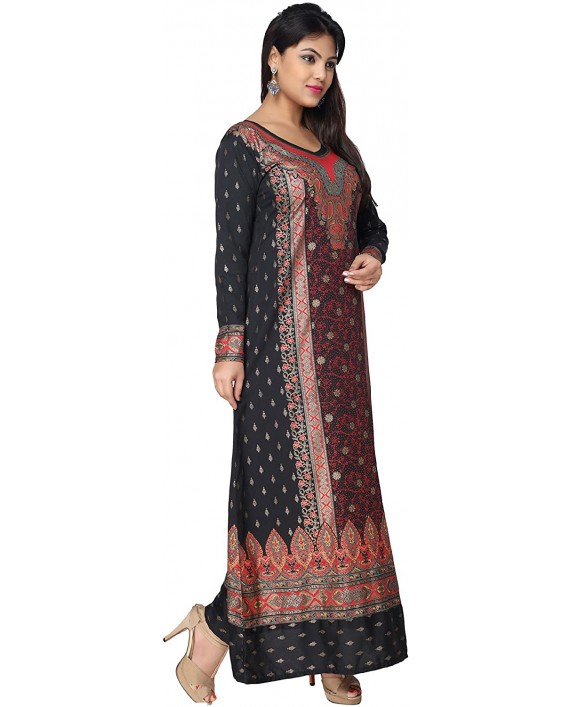 Maple Clothing Printed Women's Long Sleeve Kaftans Abayas Maxi Dresses at Women’s Clothing store