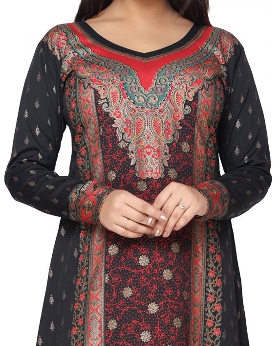 Maple Clothing Printed Women's Long Sleeve Kaftans Abayas Maxi Dresses at Women’s Clothing store