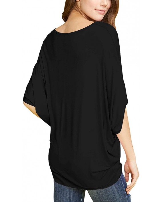 MBJ Womens Scoop Neck Half Sleeve Batwing Dolman Top - Made in USA at Women’s Clothing store