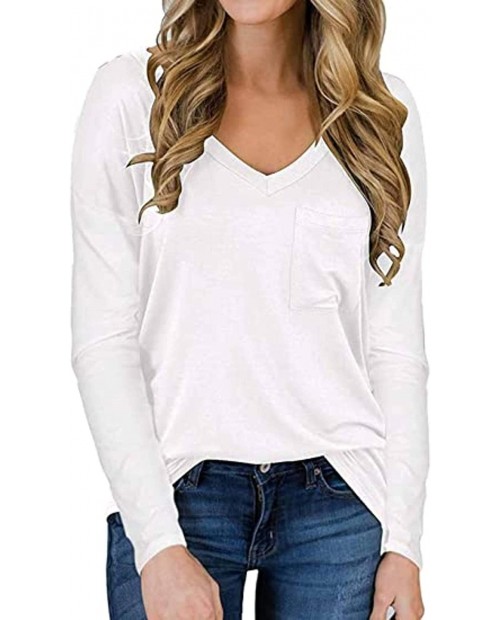 MISSLOOK Womens Criss Cross Long Sleeve Tops V Neck Tunic Tops Casual Fall T Shirts at  Women’s Clothing store