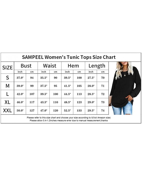 SAMPEEL Womens Tunic Tops Long Sleeve Side Slit Shirts Casual Fall Winter at Women’s Clothing store