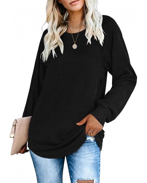 SAMPEEL Womens Tunic Tops Long Sleeve Side Slit Shirts Casual Fall Winter at  Women’s Clothing store