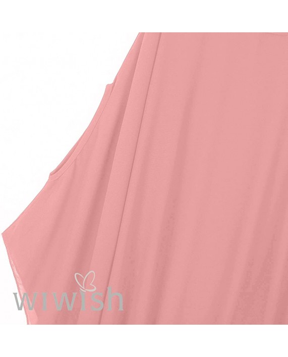 Wiwish Women's Baggy Solid Sheer Chiffon Caftan Poncho Plus Size Batwing Tunic Top Blouse at Women’s Clothing store