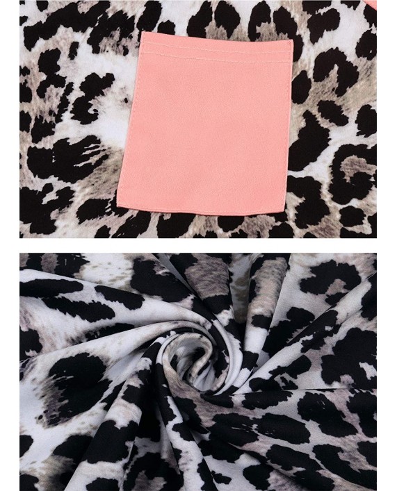 Women's Raglan Leopard Print Tunic Long Sleeve Round Neck Pocket Top at Women’s Clothing store