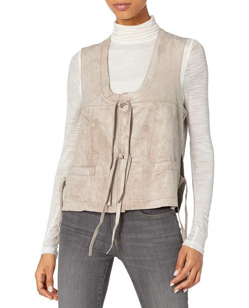 BCBGMAXAZRIA Women's Brent Sleeveless Vest W tie Front Light Hazelnut S at  Women’s Clothing store