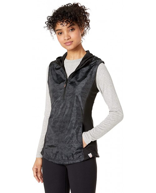 CBUK womens Wind Resistant Swish Camo Printed Half Zip Pullover Vest at  Women’s Clothing store
