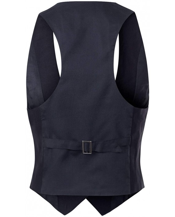 Design by Olivia Women's Casual Versatile Three Button Racerback Tuxedo Suit Waistcoat Vest at Women’s Clothing store