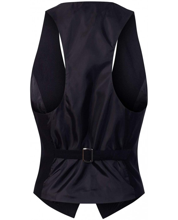 Design by Olivia Women's Dressy Casual Versatile Racerback Vest Three Button Tuxedo Suit Waistcoat at Women’s Clothing store
