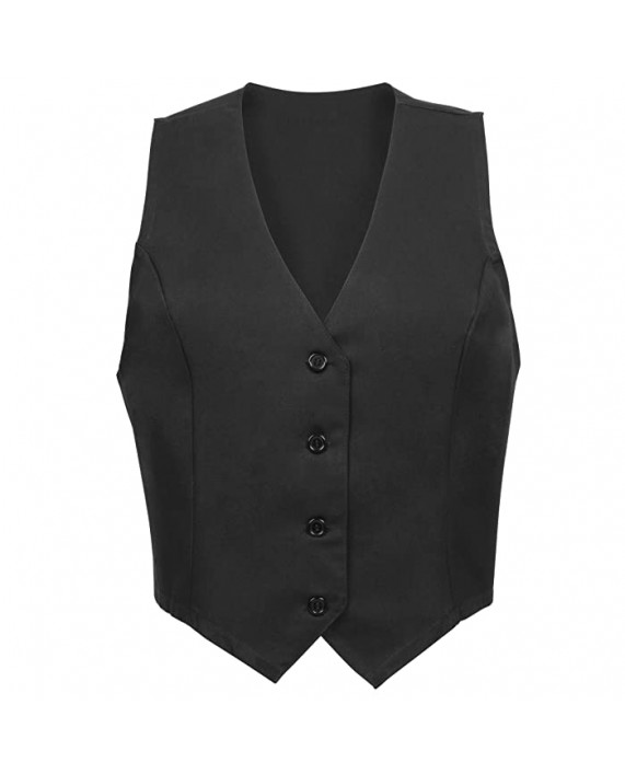 Fame Fabrics 82552 V42L Long Female Fitted Vest Black 2X