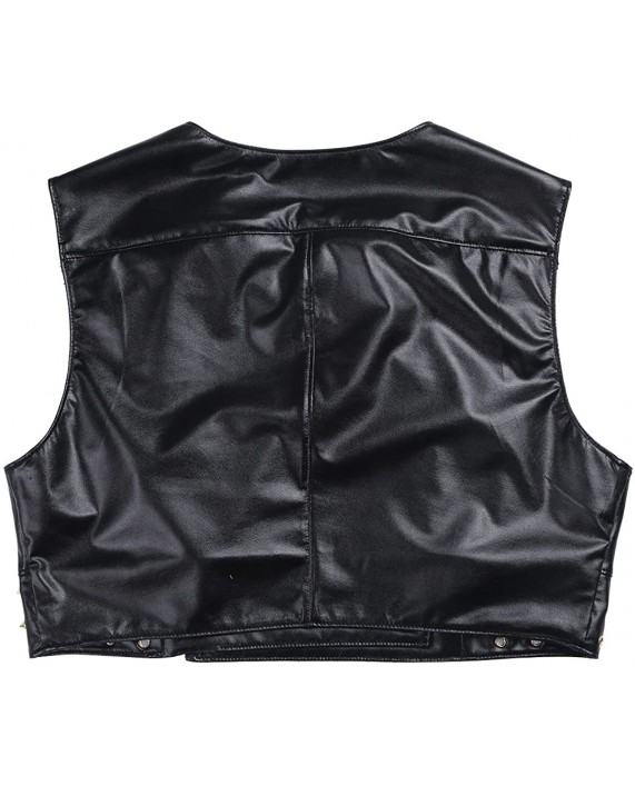 iEFiEL Womens Rivet Studded Faux Leather Sleeveless Zipper Black Punk Rock Biker Motorcycle Vest Jacket Coat at Women’s Clothing store