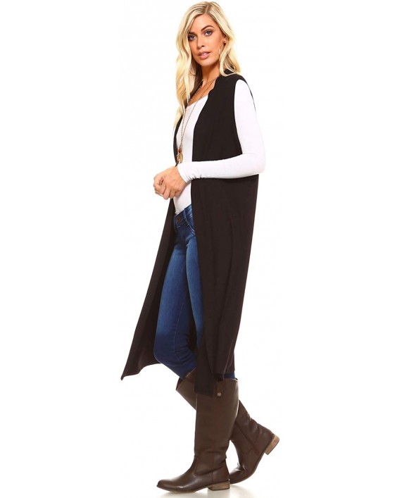 Isaac Liev Women's Sleeveless Cardigan – Casual Long Maxi Open Front Flowy Drape Lightweight Duster Vest Made in USA at Women’s Clothing store
