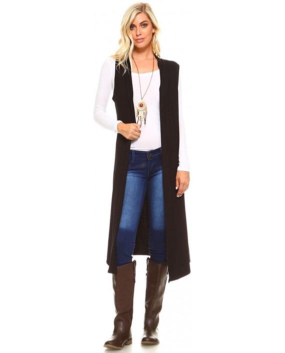 Isaac Liev Women's Sleeveless Cardigan – Casual Long Maxi Open Front Flowy Drape Lightweight Duster Vest Made in USA at Women’s Clothing store