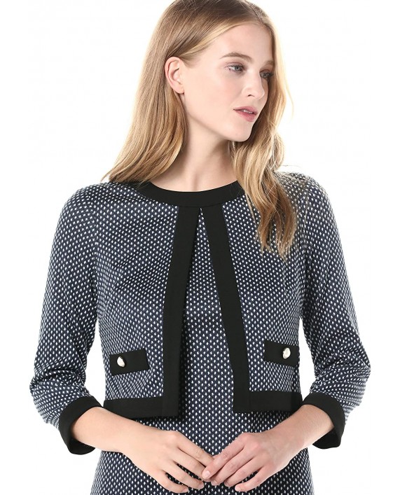 Karl Lagerfeld Paris womens Long Sleeve Printed Knit Sheath With Attached Jacket Top at Women’s Clothing store