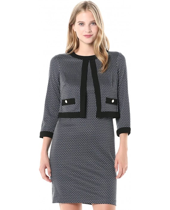 Karl Lagerfeld Paris womens Long Sleeve Printed Knit Sheath With Attached Jacket Top at Women’s Clothing store