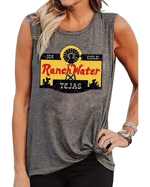 Ranch Water Tank Top for Women's Funny Cowboy Lovers Gift Sleeveless T Shirt Casual Vintage TV Show Vest Tops