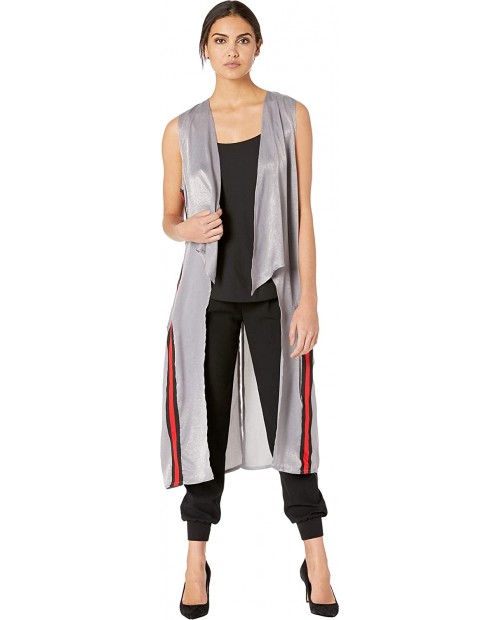 Steve Madden Women's Athletic Stripe Cast Away Duster Vest grey S M at  Women’s Clothing store