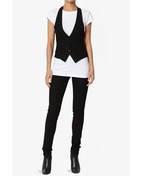TheMogan Women Plus Dressy Casual Versatile Racerback Vest Tuxedo Suit Waistcoat at Women’s Clothing store